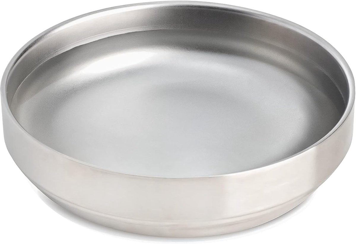 Roestvrij Staal, Brede Ondiepe Kattenvoerbak En Kattenwaterkom, Kom Breedte 15 Cm, Snorharvriendelijk