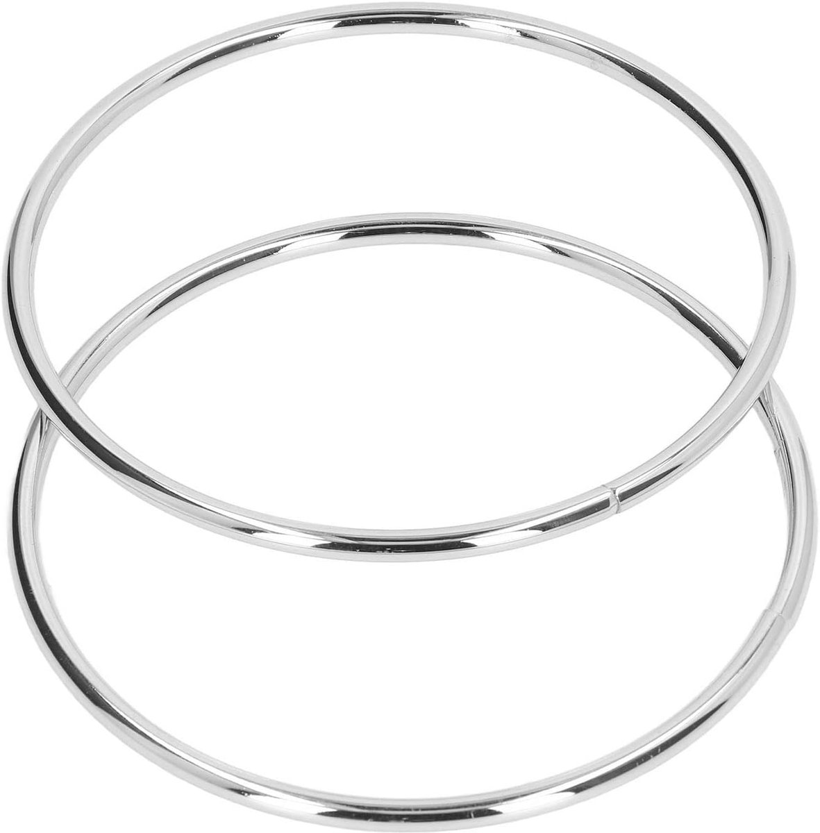 2 Stuks Handtas Handgrepen, Portemonnee Handgrepen Ronde Vorm Tas Handvat Vervangingen Tas Metalen Handvatten Bagage Handvat voor Tas Maken Schoudertas Strandtas Handtas (wit nikkel)