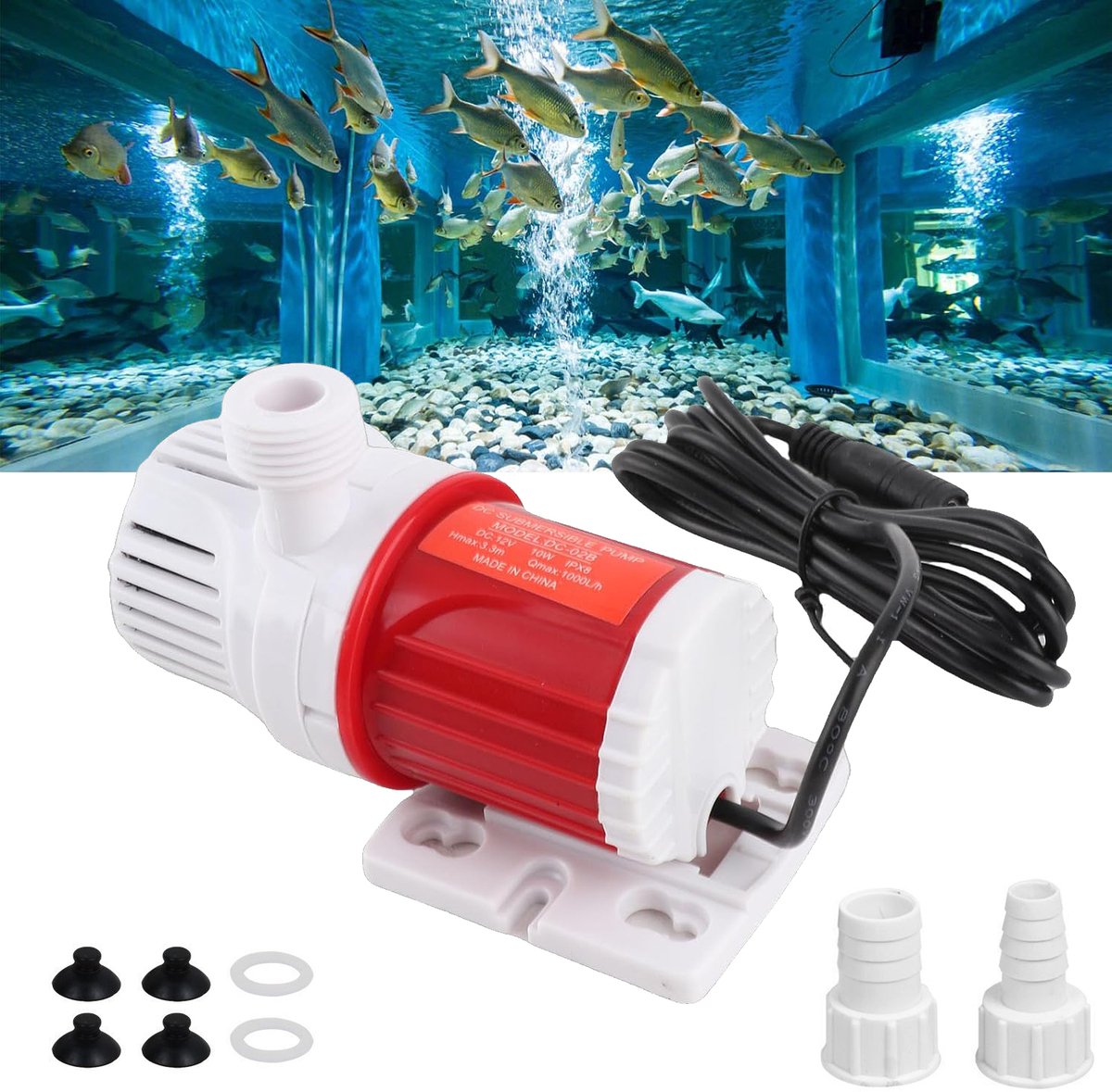 12V 20W Dompelwaterpomp - Dompelpomp 1100 l/u - Fonteinpomp - Stille Minipomp Voor Aquaria En Fonteinen