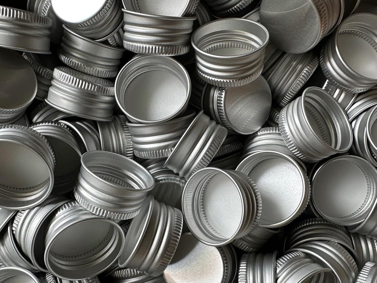 Set van 10, 15, 25, 50 of 100 stuks PP28 vervangende schroefdoppen met opgerolde rand, aluminium schroefdoppen voor flessen, 15 stuks