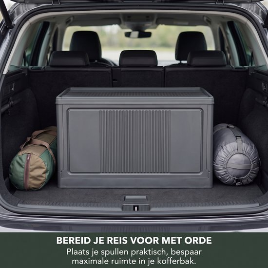 INDECOR Opbergbox 55 Liter met Deksel – Opvouwbare Opbergbox – Stapelbare Opbergkist – Voor Thuis, Garage, Camping & Camper – 56 × 32 × 32 cm - Antraciet — afbeelding 5