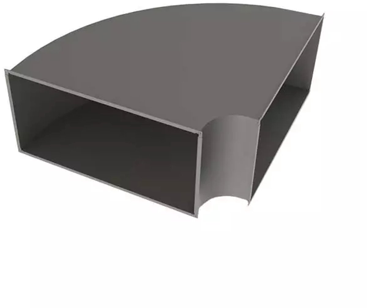 Bocht 90 graden horizontaal B=450 mm x H=150 mm