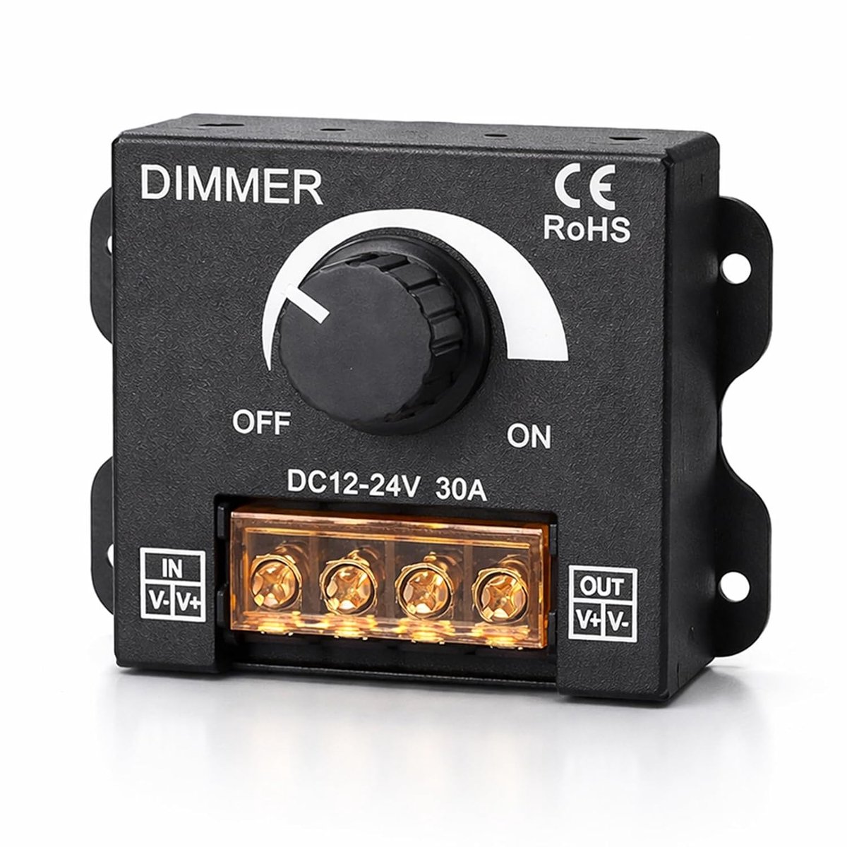 Lichtstrip, DC 12 V/24 V, 30 A, PWM – dimregelaar met draaiknop, dimmer voor monochrome led, behuizing van aluminium
