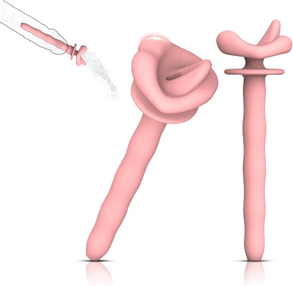 2‑delige Urethrale Dilator Set van Siliconen – Flexibele Tong‑vorm Penis Plug voor Sounding & Gelijktijdige Stimulatierod, Langwerpig Glad Urethraal Geluid voor Mannen