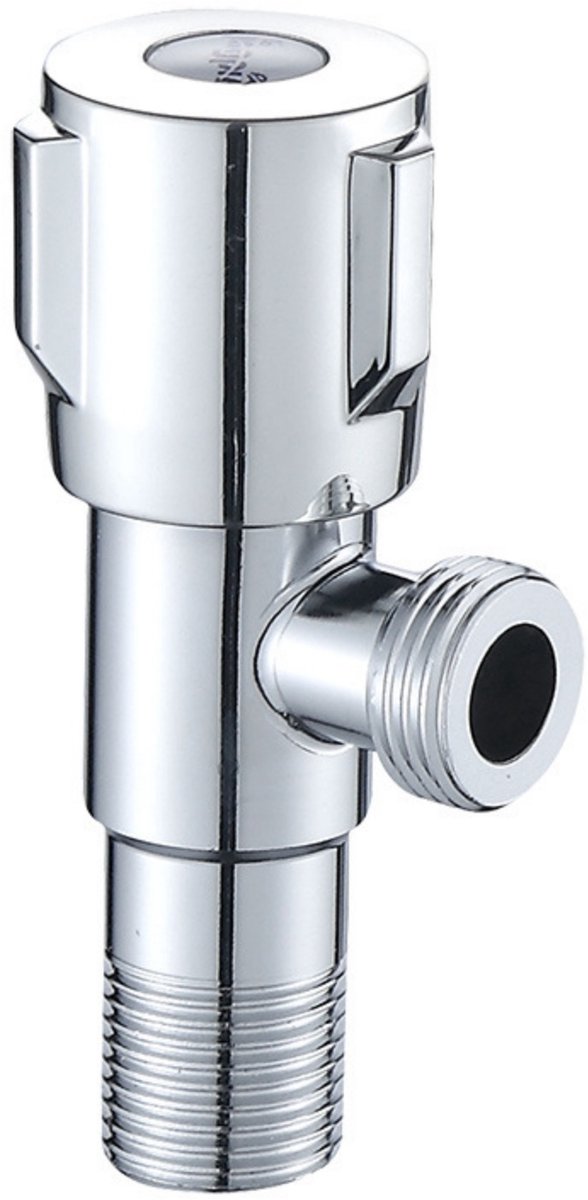 Hoekventiel G1/2 - Koper Waterafsluiter - Warm- en Koudwaterkraan - Waterstroomregelaar - Afsluitkraan voor Badkamer, Toilet, Douche en Balkon - 9 x 3,5 cm - 0,1-1,5 MPa