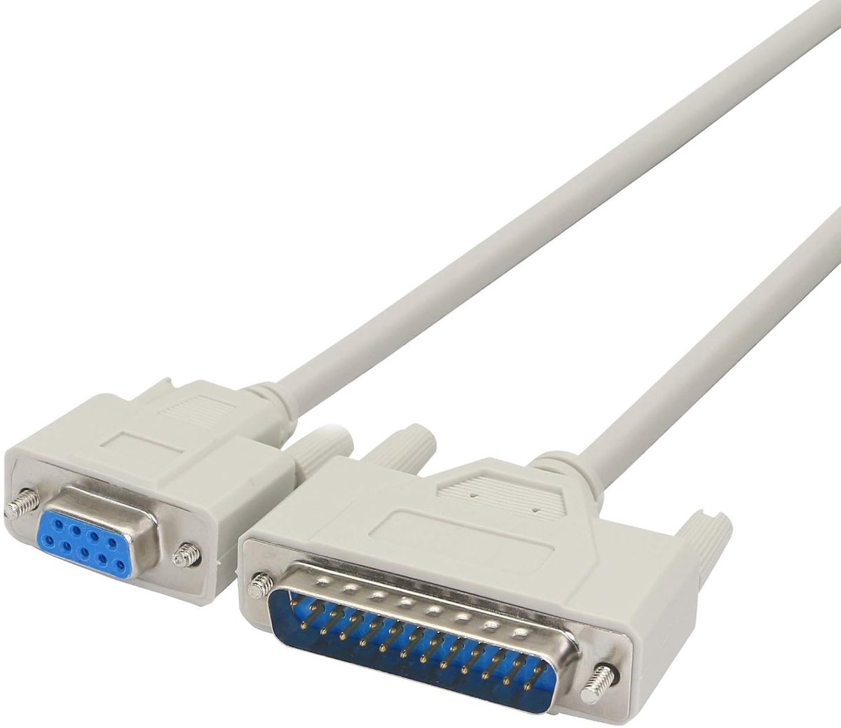 4,5 voet DB9 (9-pins) Vrouwelijk naar DB25 (25-pins) Mannelijk Leeg Modem Seriële parallelle printerkabel KANGPING voor DTE PC Mac Linux Datatransmissie Communicatie