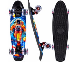 Suotu Skateboard - Skateboard Jongens – Wielen met LED-verlichting - ABEC-9 - Tot 50 kg - Skateboard Meisjes – Skateboard Volwassenen - Zwart