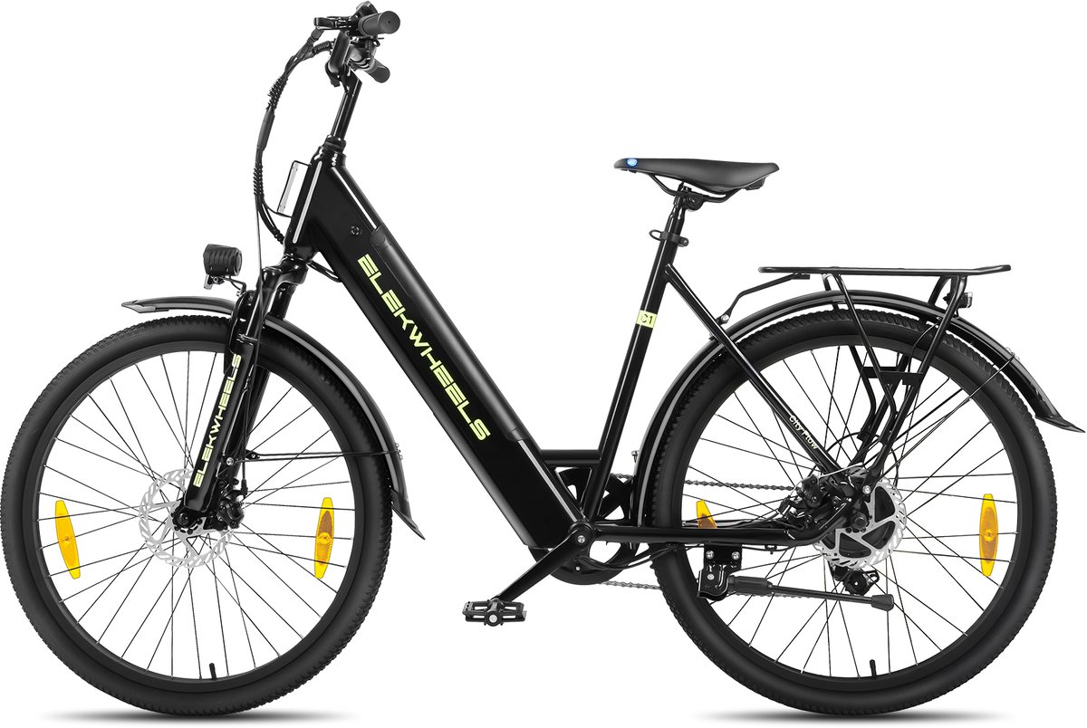 VANKEL Elektrische Stadsfiets 26 Inch – E-bike Dames & Heren – Lage Instap – 360Wh Uitneembare Accu – 250W 45Nm – 7 Versnellingen – Voorvering – App thumbnail 2