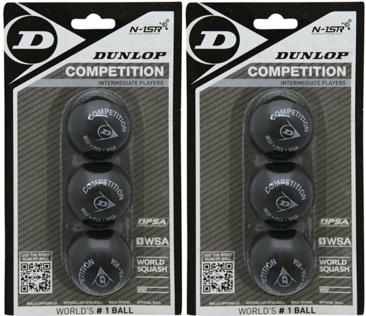 Dunlop Competition Squashbal 1 Gele Stippen 2x3 Bal Blister Default