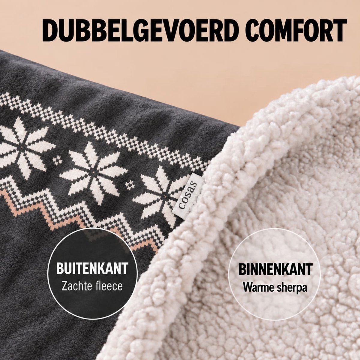 Fleece Deken met Mouwen - Plaid met Mouwen - Hoodie Deken - Hoodie Blanket - Huggle Hoodie - Snuggle Hoodie - Dekens - TV Deken - Zwart - Dames en Heren - Volwassenen - 180x130 cm - Noodpakket - Kerstcadeau - Snuggie Moment — cadeau in Wonen & Interieur - foto 3