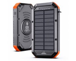 RoxPeak® TitanCharge X1 - 65W Laptop Powerbank - Draadloos laden - 30.000 mAh - USB-C PD Snellader - Solar Powerbank - geschikt voor laptops, smartphones & tablets - LED Display - Outdoor Noodpakket - Zwart