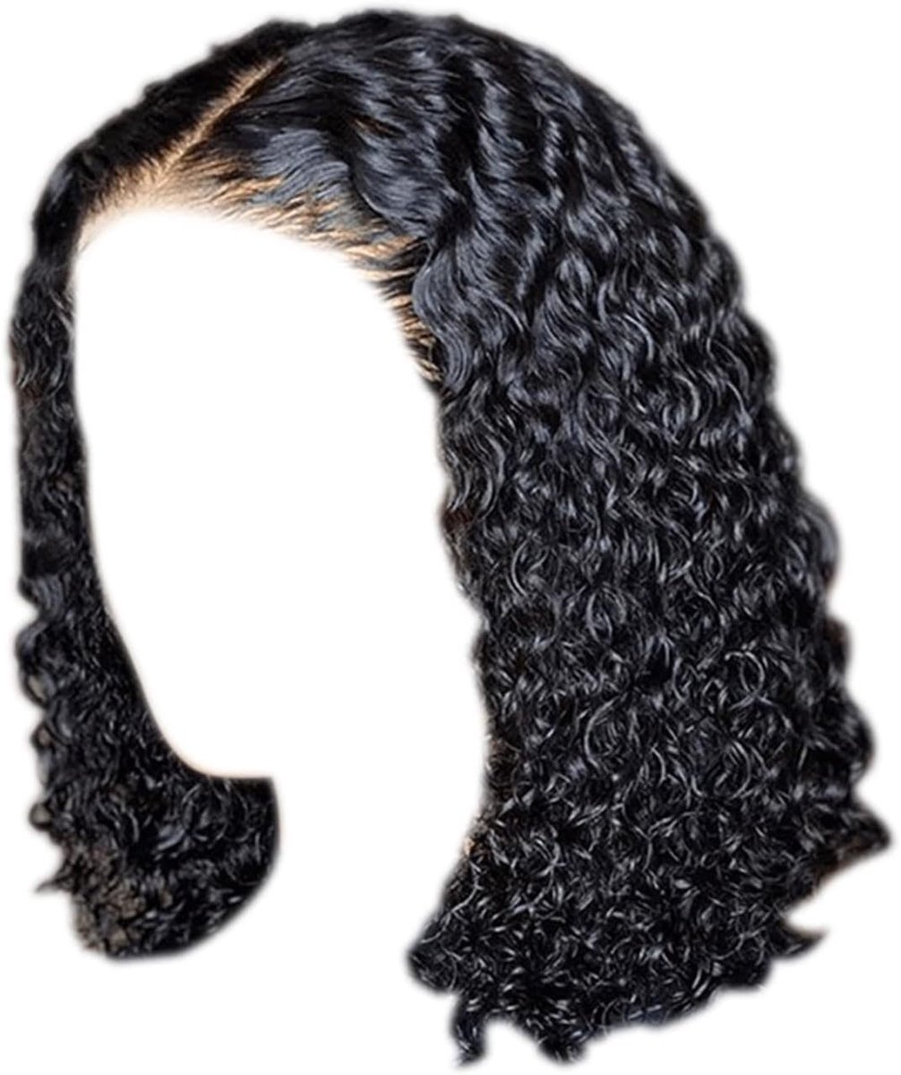 Damespruik met krullen, gouden hoofdband, blonde mix, kleine krullen voor elegante zwarte vezels (BK1, eenheidsmaat)