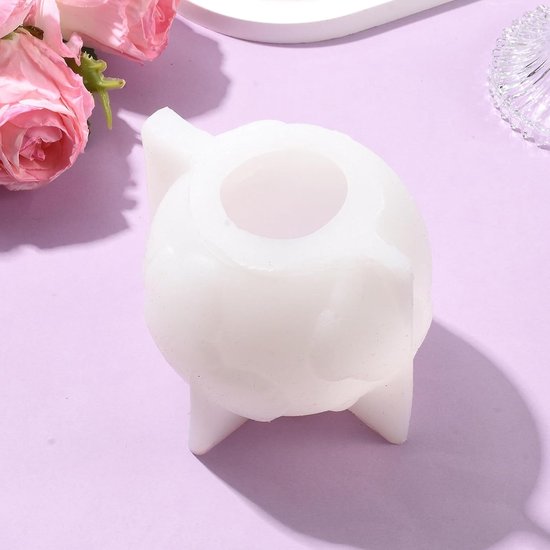 Aarde kaars mal, siliconen planeet mal, The Earth Resin Mould, Globe Candle Mold met 50 stuks Candlewick voor zeep Polymeer Klei Kaars Geurende Aromatherapie Wax Gips Crafting Home Decor — afbeelding 3