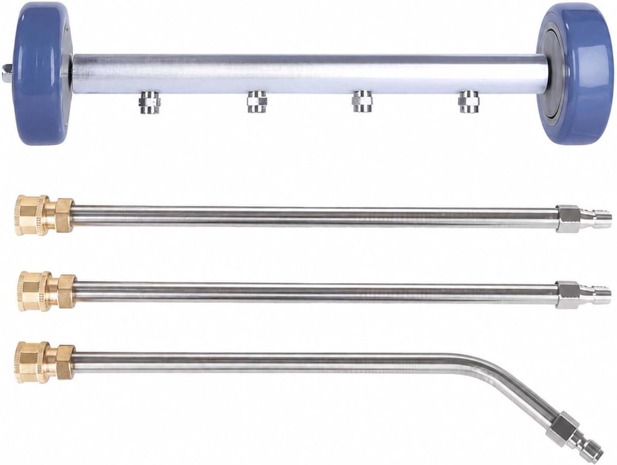 Ondervloerreiniger voor auto, 4000 psi, hogedrukreiniger met 3 verlengbuizen en 1/4 inch snelaansluiting, chassisreiniger voor hogedrukreiniger voor SUV, camper, tuin, oprit
