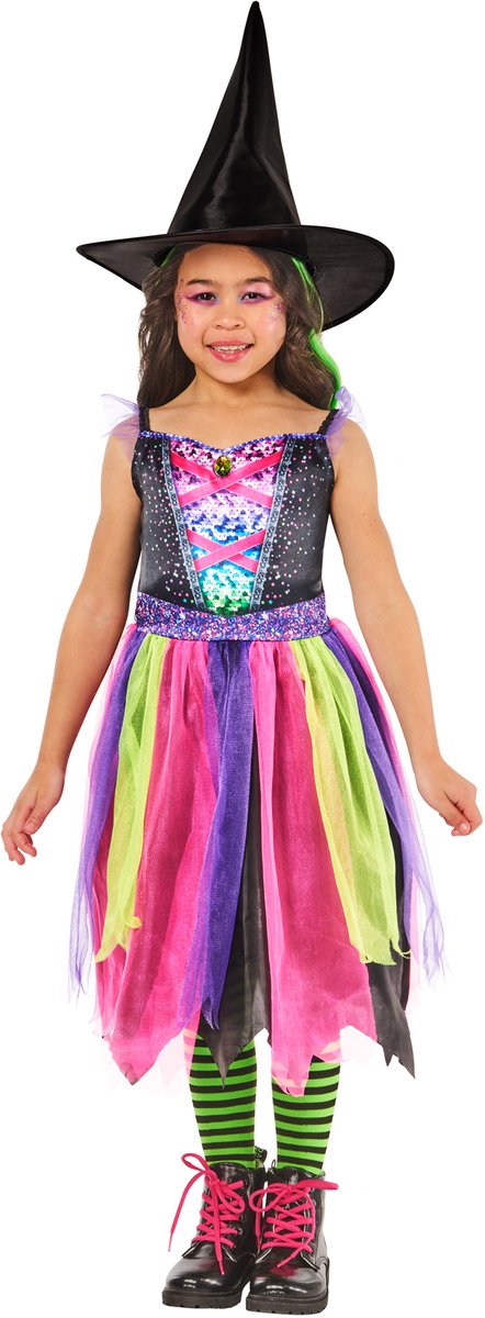 Rubies - Bright-Night Witch Kinderkostuum - Maat 7-8 Jaar