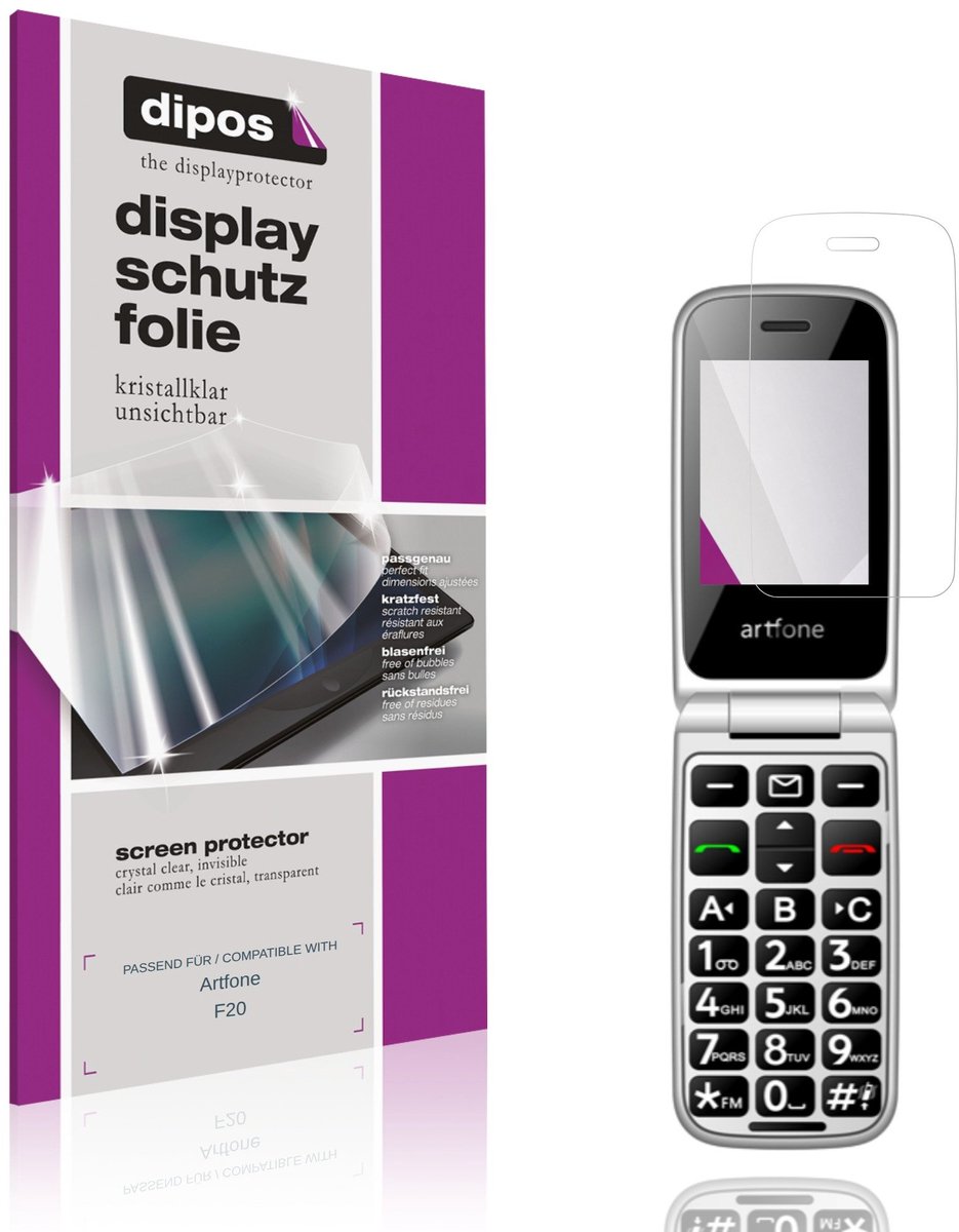 dipos – 4x Beschermfolie geschikt voor Artfone F20 | Krasbestendige & heldere Screenprotector Ultra-Thin