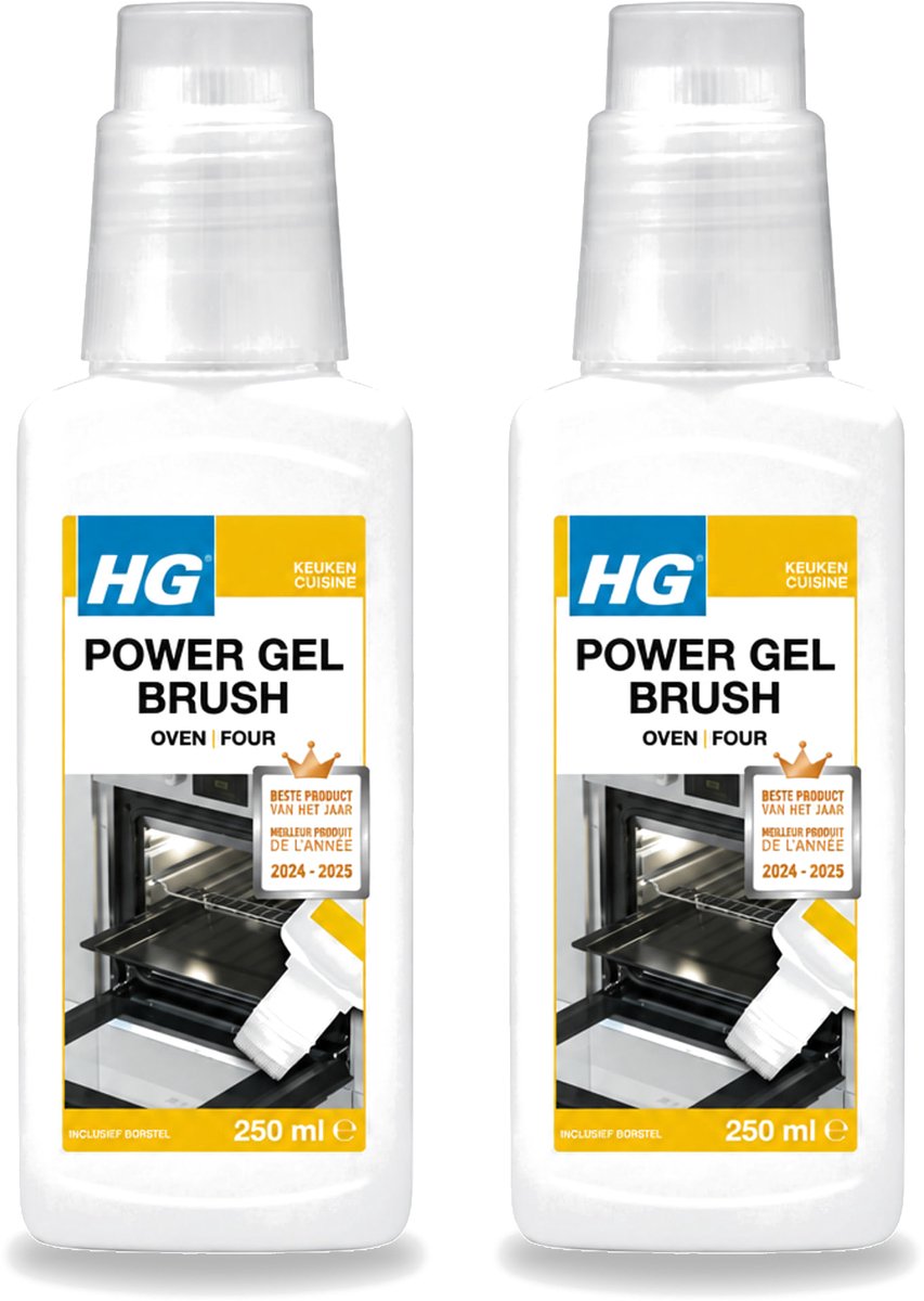 2 x HG - Power Gel Brush Oven - Zeer Hechtende Formule - Inclusief Borsteltje - 250 ml - Bulkverpakking - 2 stuks
