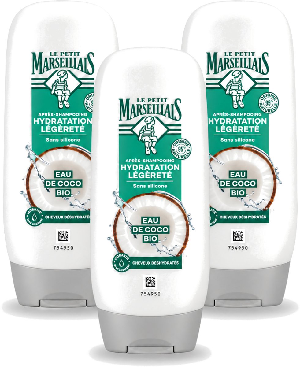 3 x Le Petit Marseillais – Conditioner – Eau de Coco Bio – 250 ml - Voordeelverpakking - 3 stuks