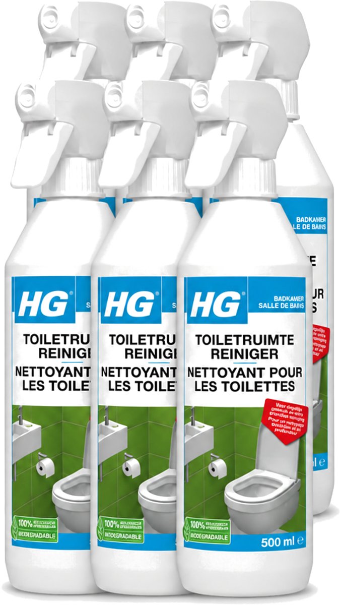6 x HG - Badkamer - Toiletruimte Reiniger - Snelle Dagelijkse Reiniging - 500 ml - Voordeelverpakking - 6 stuks