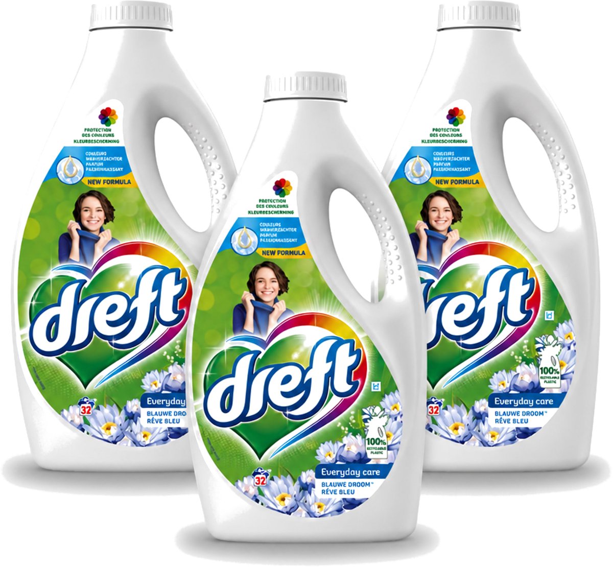 3 x Dreft – Vloeibaar Wasmiddel – Blue Dream – 32 Wasbeurten - Voordeelverpakking - 3 stuks