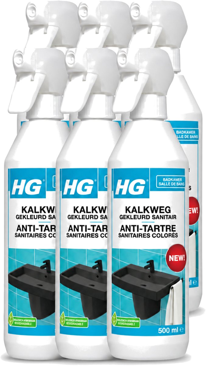 6 x HG - Badkamer - Kalkweg Gekleurd Sanitair - Schuimend - 500 ml - Voordeelverpakking - 6 stuks