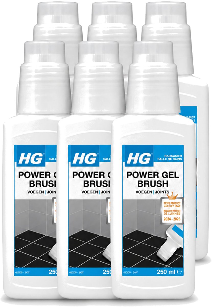 6 x HG - Badkamer - Voegenreiniger - Power Gel Borstel - 250 ml - Voordeelverpakking - 6 stuks