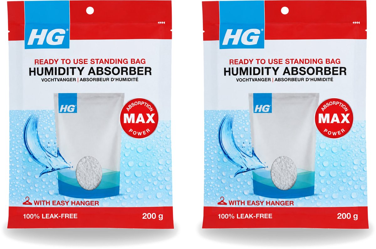 2 x HG - Vochtvanger - 200 g - Voordeelverpakking - 2 stuks