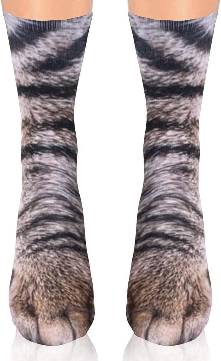 Grappige Dierenpoten Sokken - Katten - Eenheidsmaat - 3D Dierenhuidpatroon - Voor Dierenliefhebbers