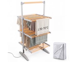 Premium Elektrisch Wasrek met Verwarming 300W - Droogtoren - Elektrisch Droogrek - Wit - Silvergear