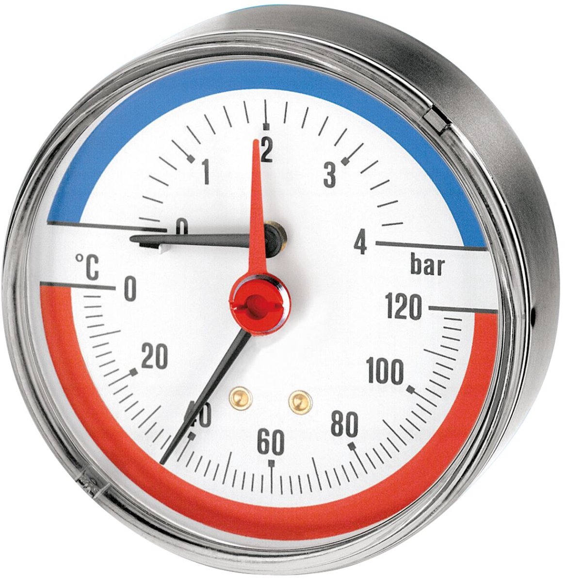 Mano- en temperatuurmeter 1/2" achter