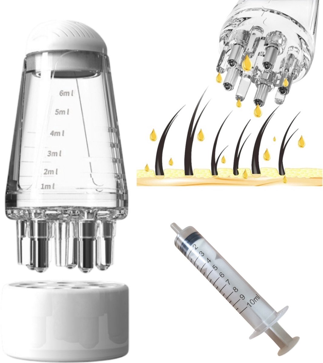 Han‑Bar® Olieapplicator voor de hoofdhuid oliedispenser haarroller bal massageapparaat