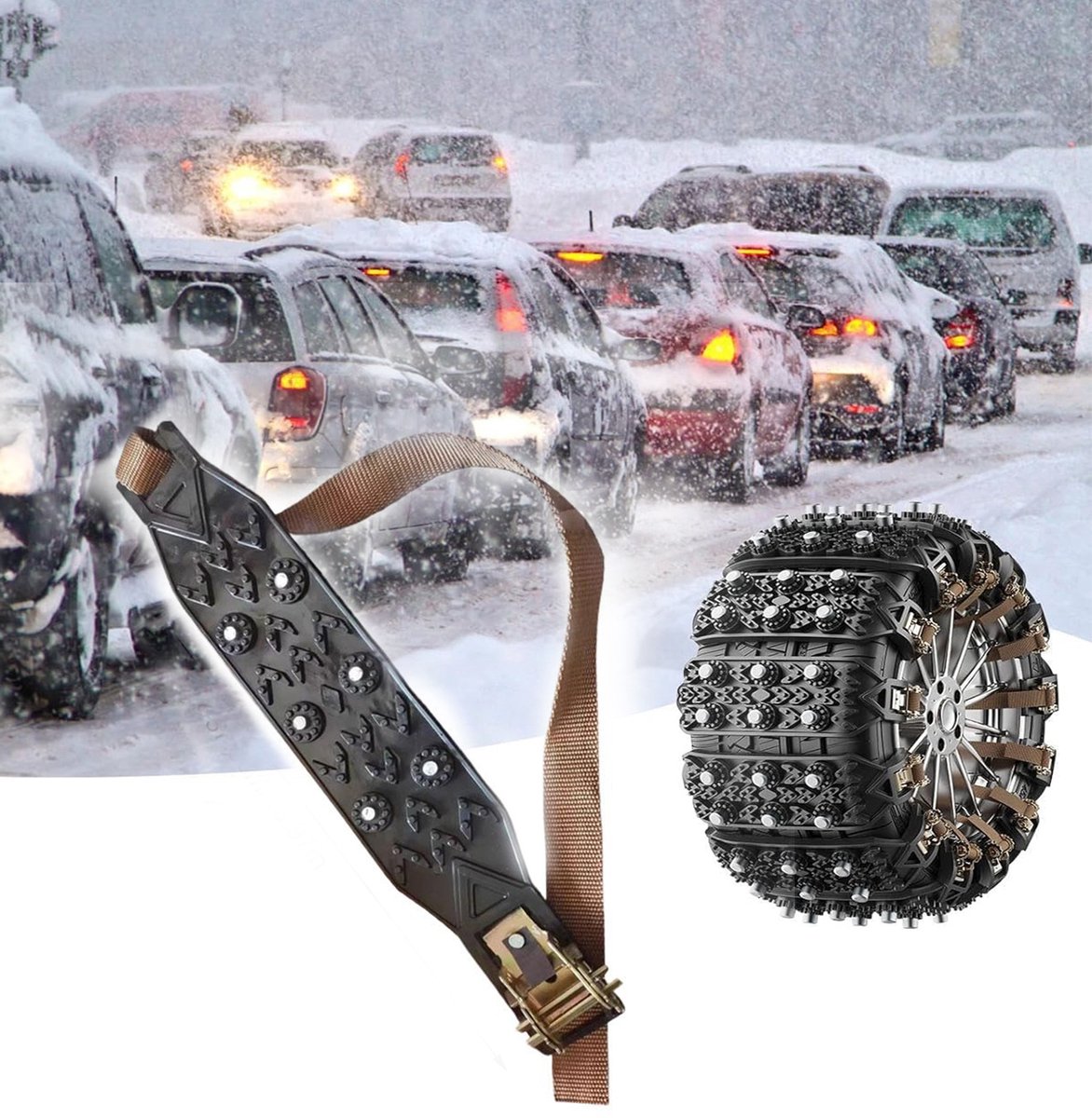 Sneeuwkettingen Voor Autobanden, Sneeuwkettingen, Multifunctionele Antislipkettingen Voor Banden, Geschikt Voor Suv's en Pick-Ups.