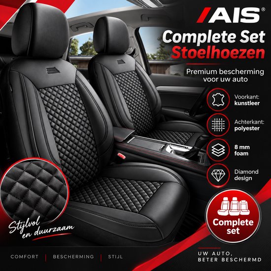 Stoelhoezen Suzuki Swift 5 - Complete set - Zwart kunstleer - AIM
