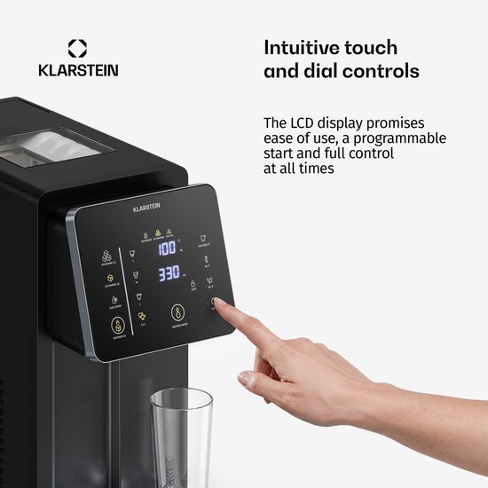 Klarstein NeoChill ijsblokjesmachine & waterdispenser – 3,5 L, 12 kg ijs/24 uur, heet, warm en koud water, kogelijs, touchscreen, kinderslot — afbeelding 5