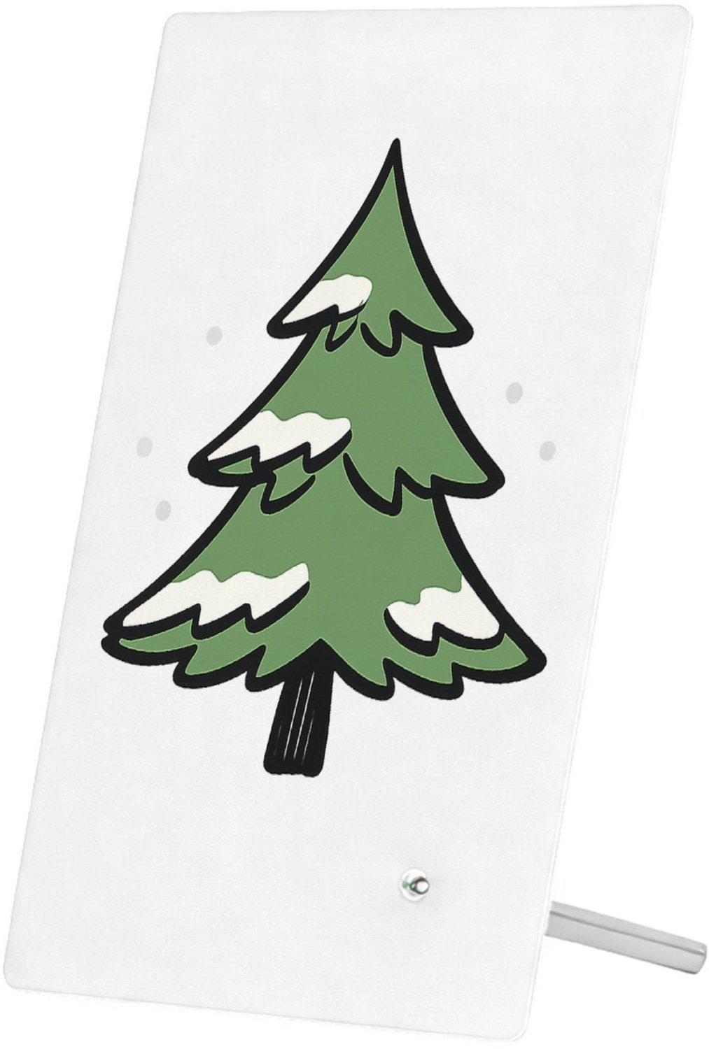 Mr Cadeautjes Glasframe 11 x 16 - design Een speelse winterboom opgebouwd uit losse penseelstreken en | cadeau Wit