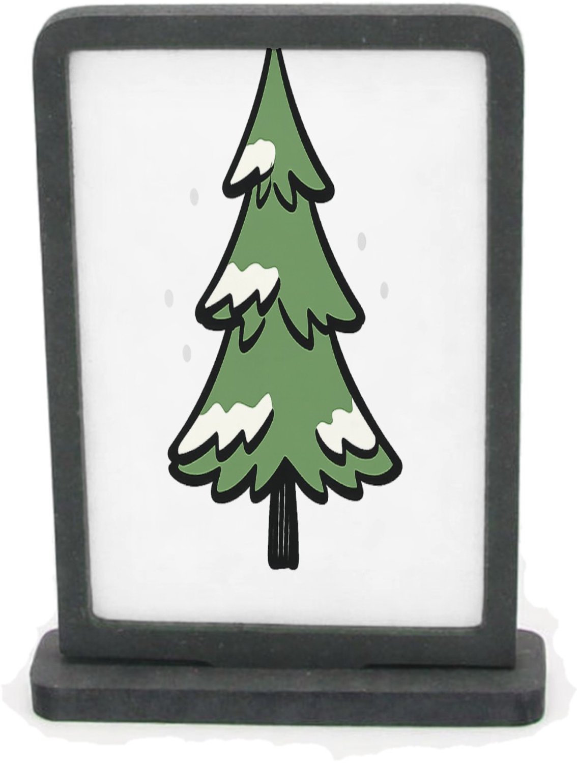 Mr Cadeautjes Houten fotolijst rechthoek met MDF inleg - design Een speelse winterboom opgebouwd uit losse penseelstreken en | cadeau Wit