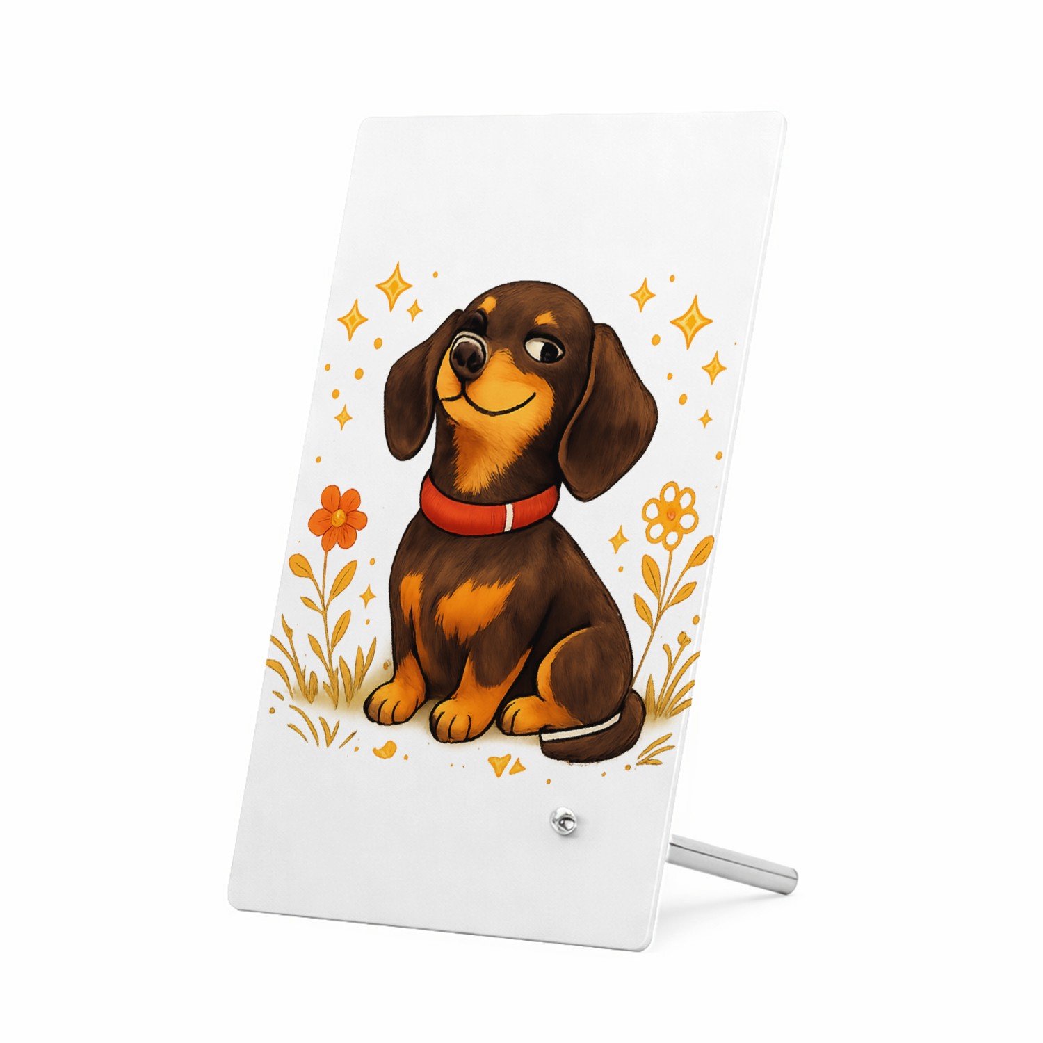 Mr Cadeautjes Glasframe 11 x 16 - design Een karaktervolle huisdierillustratie met een trotse, eigenw | cadeau Wit