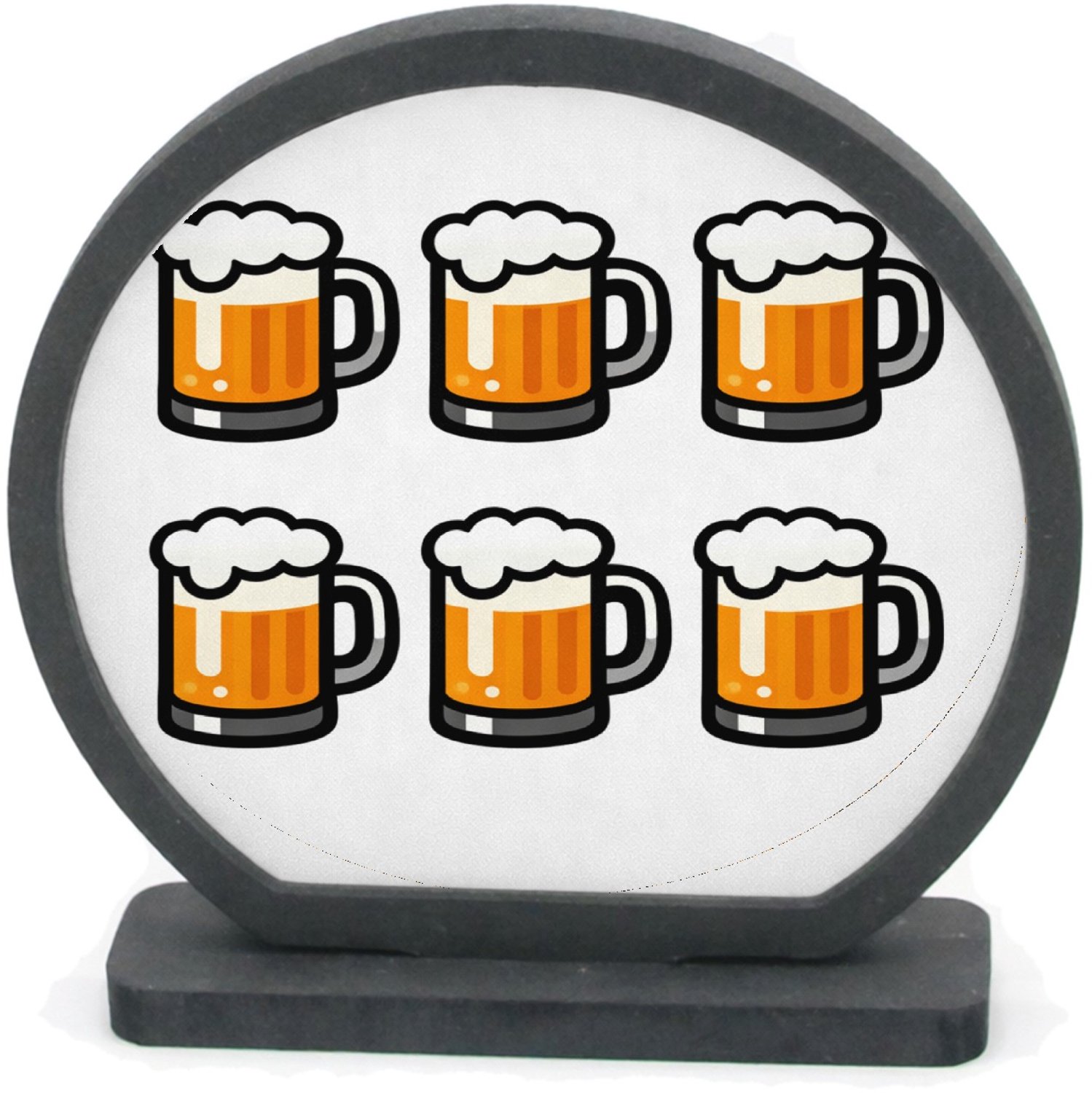 Mr Cadeautjes Houten fotolijst rond met MDF inleg - design Een cadeaudesign rond gezelligheid in plaats van fitness, me | cadeau Wit