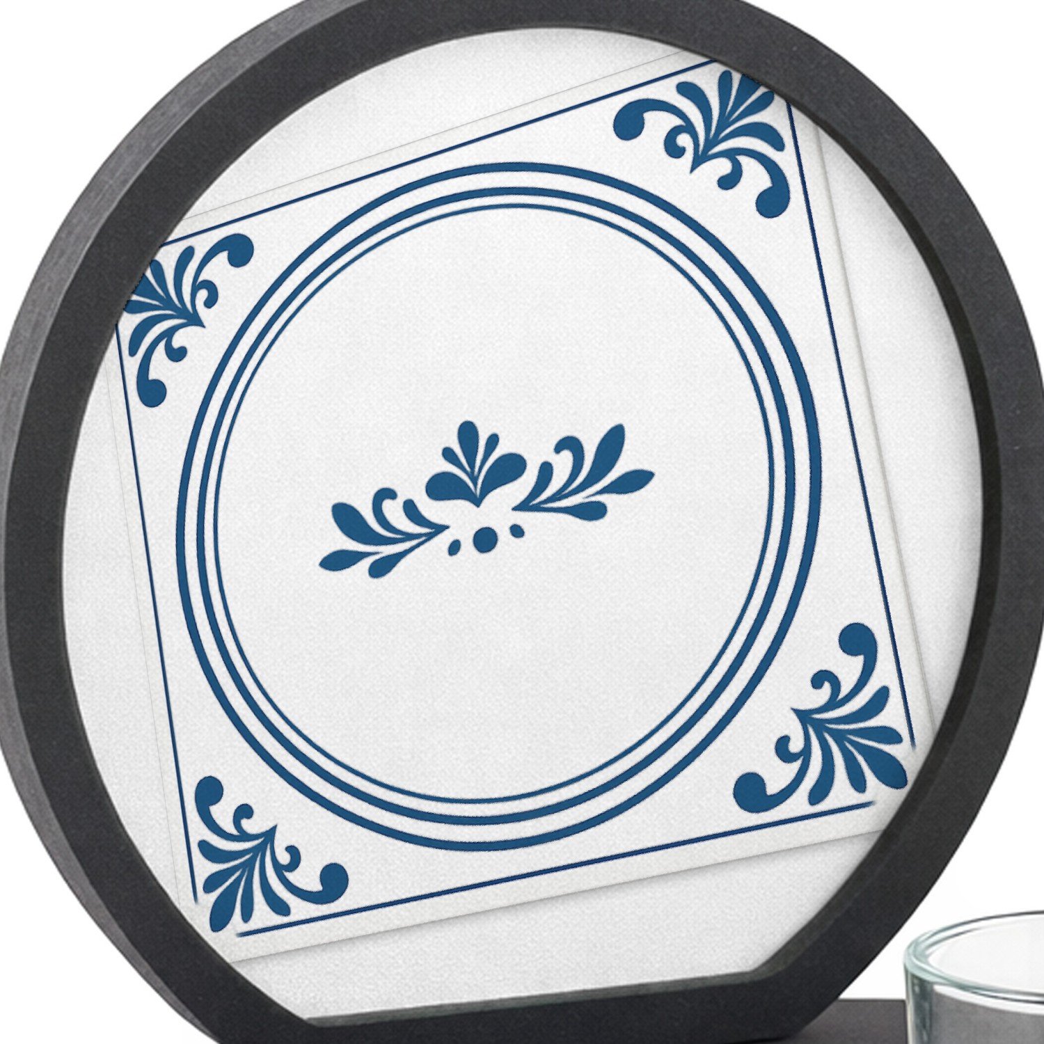 Mr Cadeautjes MDF inleg theelichthouder ~8 cm - design Een klassieke, symmetrische quote-tegel met een andere nucht | cadeau Wit