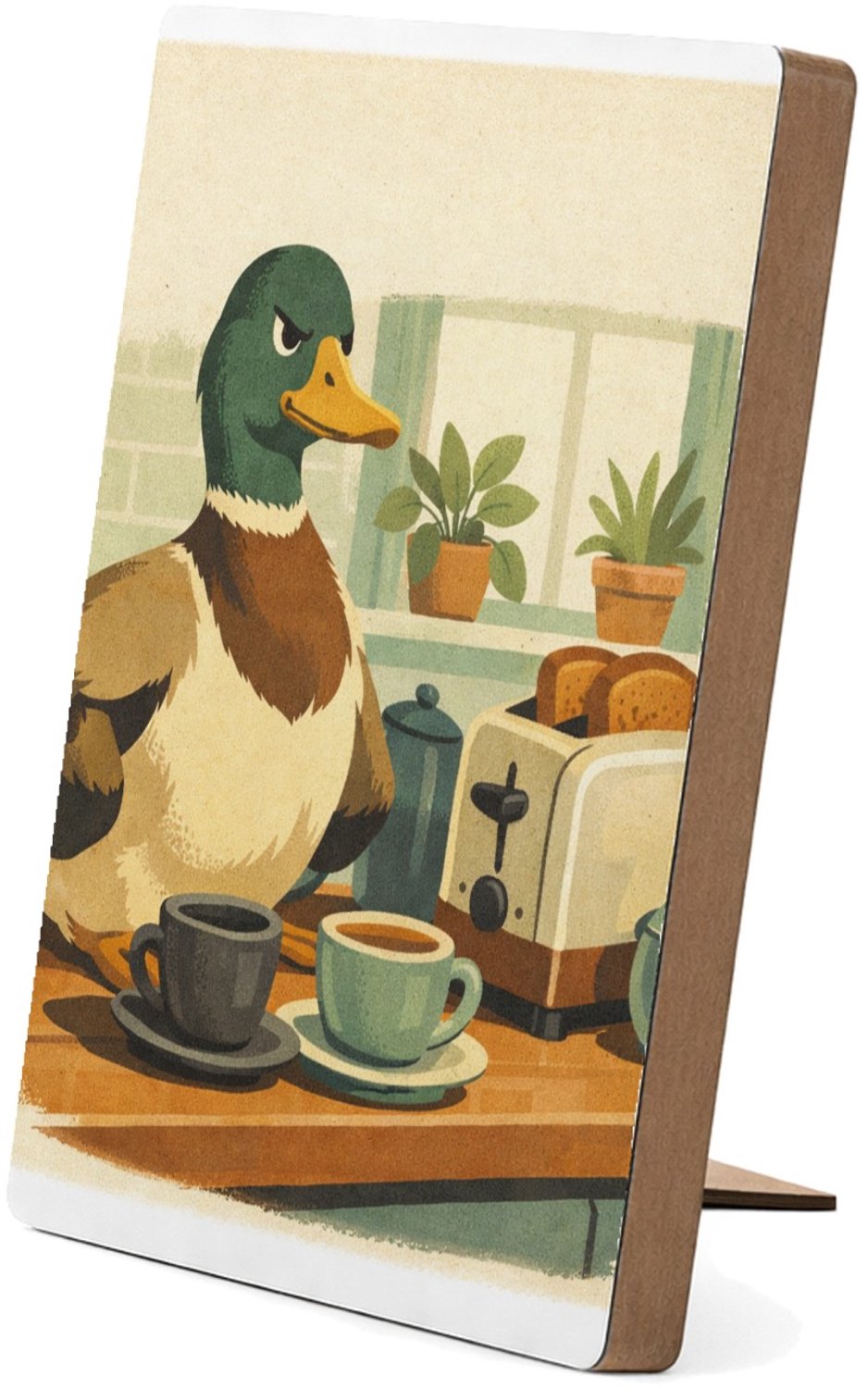 Mr Cadeautjes Glasframe/MDF 12,7 x 17,8 - design Een absurde huiselijke scène waarin een alledaags object zic | cadeau Wit