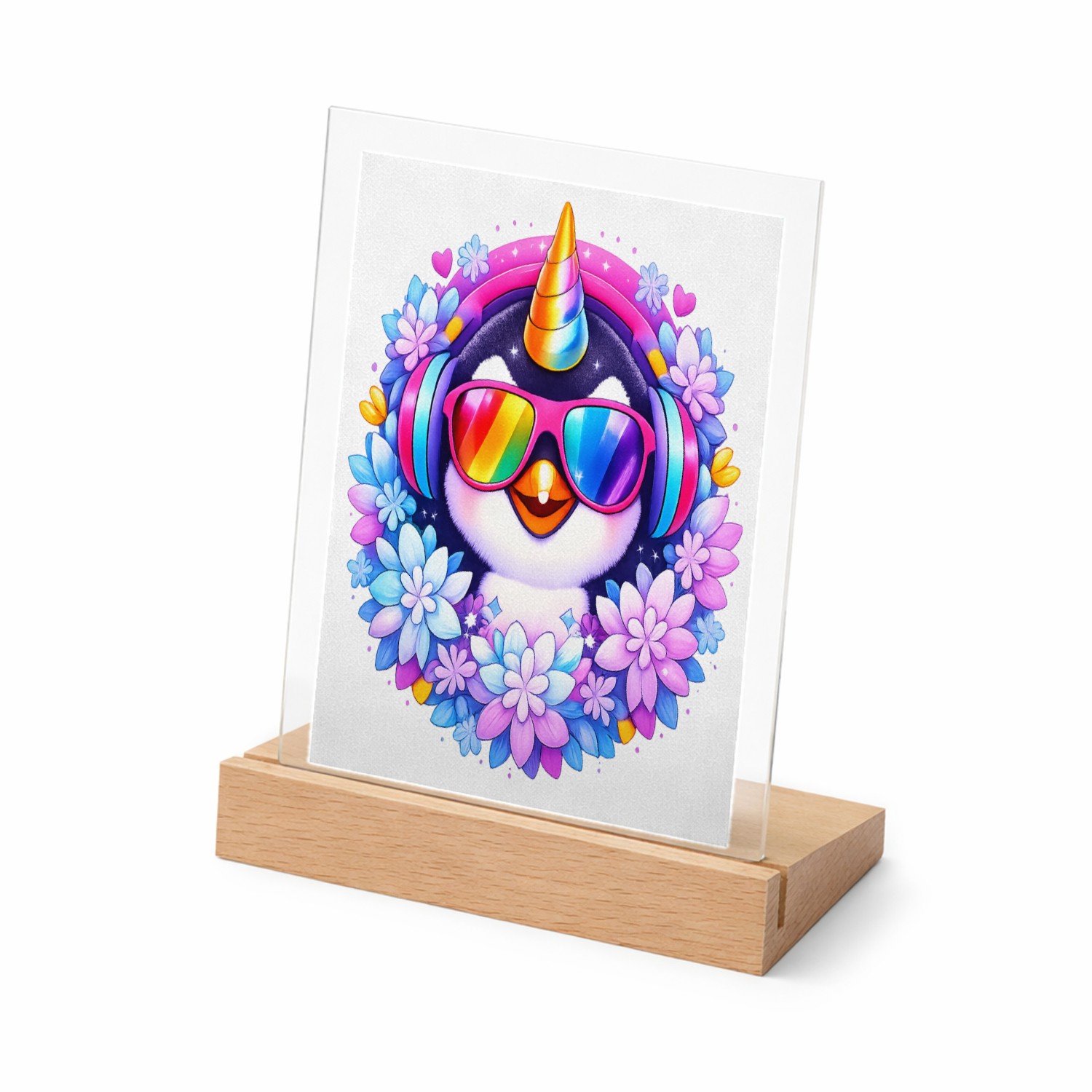 Mr Cadeautjes Glasframe met vaste tekst - design Een speels karakterportret dat een alledaags dier opwaardeer | cadeau Wit