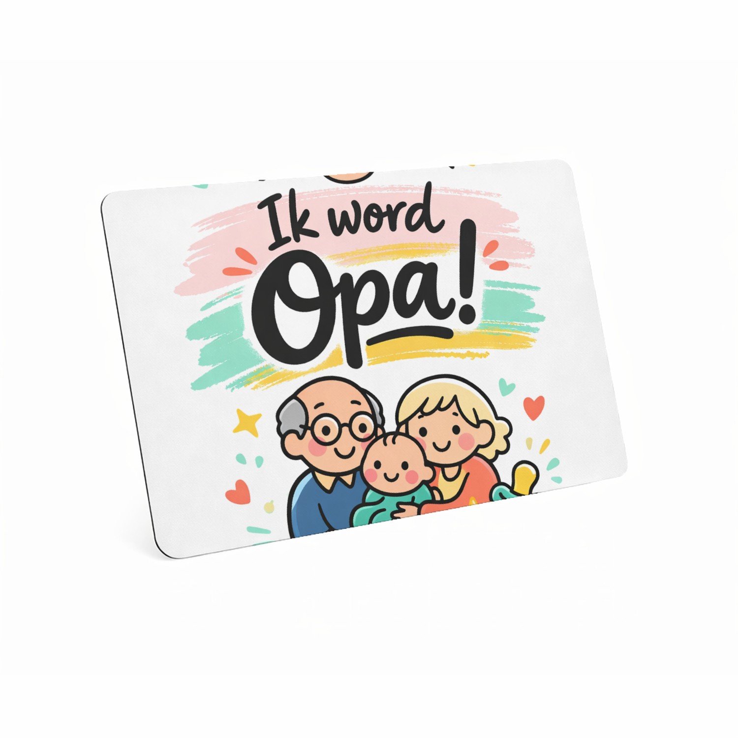 Mr Cadeautjes MDF magnetische fotolijst 28 x 19 - design Een liefdevolle familiebekendmaking met dezelfde zachte past | cadeau Wit