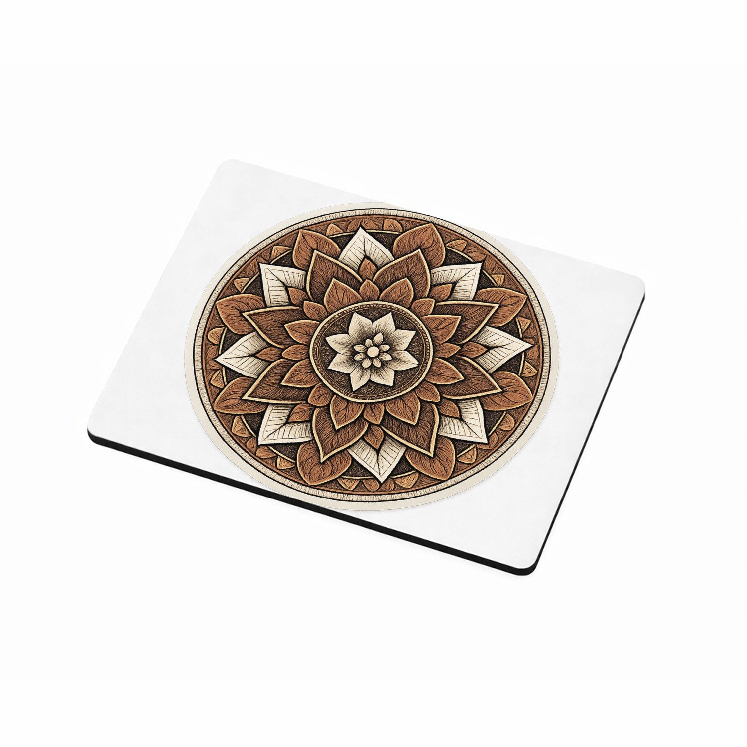 Mr Cadeautjes MDF magnetische fotolijst 9 x 7 - design Ronde set met een stilistisch botanisch kompasmotief | cadeau Wit