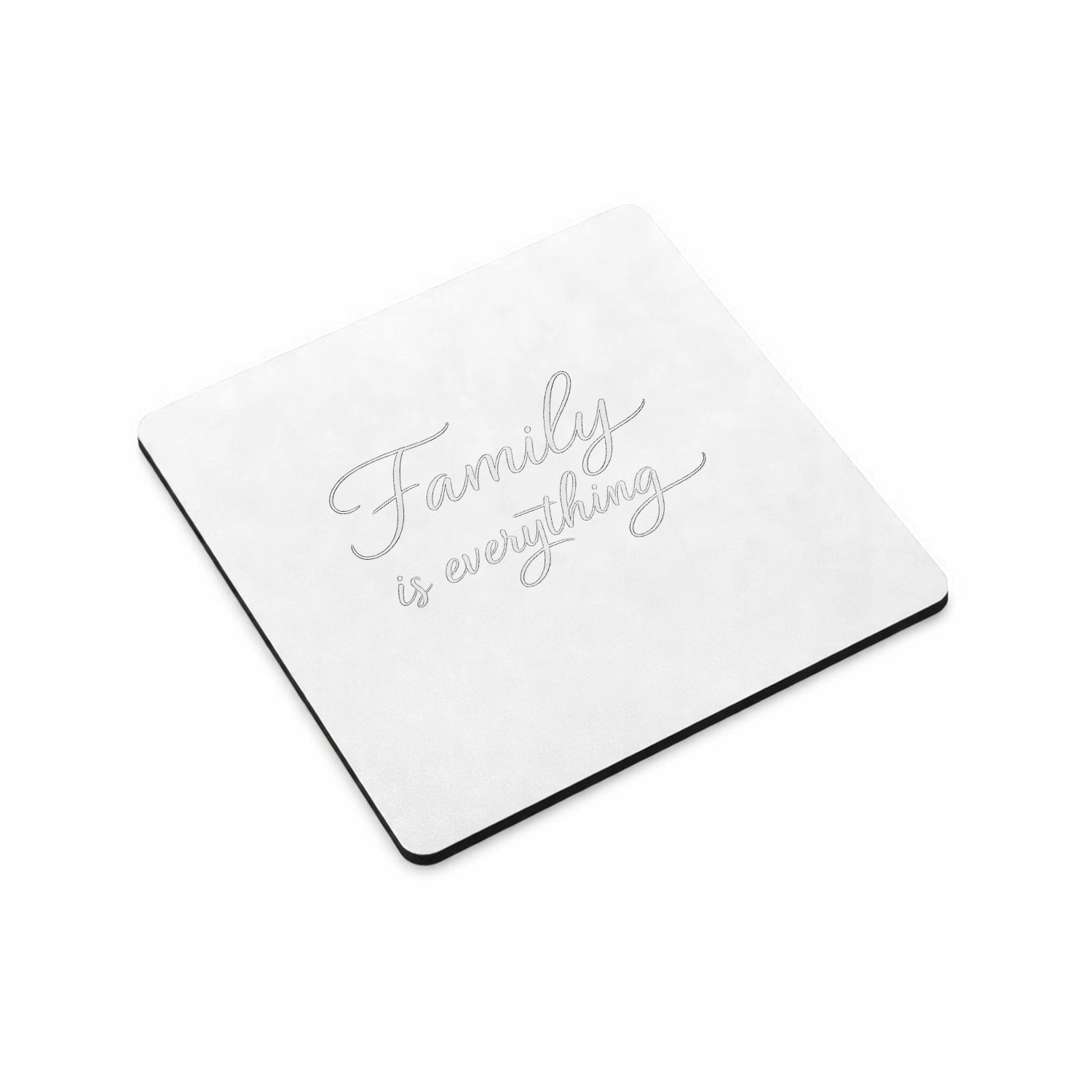 Mr Cadeautjes MDF magnetische fotolijst vierkant 9,5 - design Persoonlijke liefdevolle titel in een rustige, minimalistisc | cadeau Wit