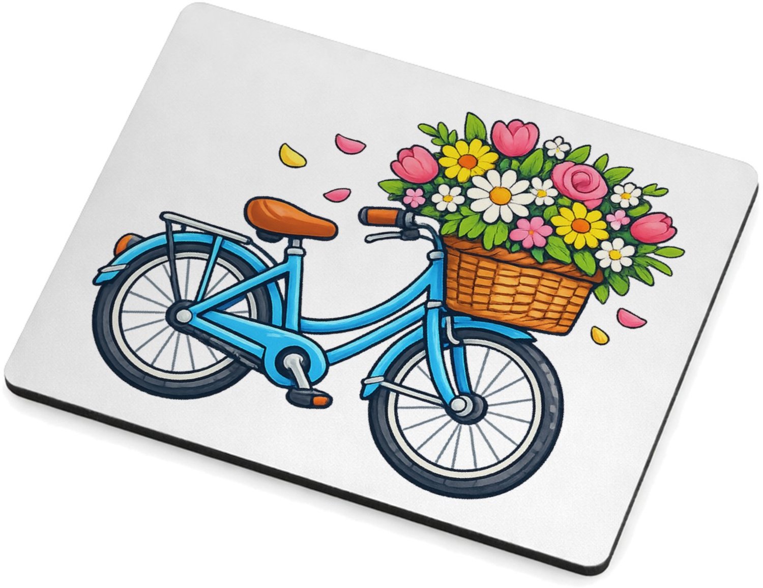 Mr Cadeautjes MDF magnetische fotolijst 9 x 7 - design Vintage fiets met bloemenmand | cadeau Wit
