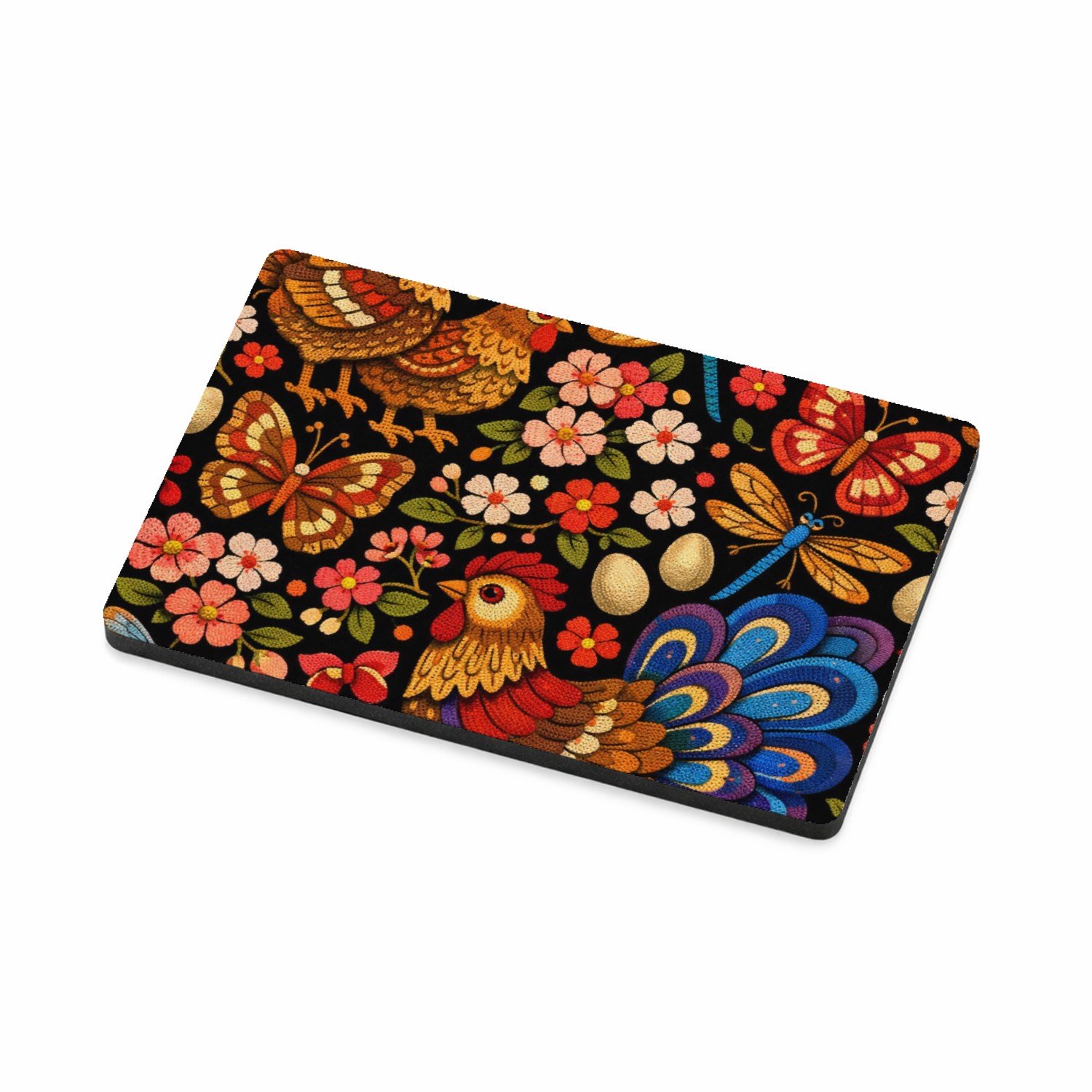 Mr Cadeautjes MDF magnetische fotolijst 7,5 x 5 - design Een tuinpatroon met vlinders, libellen en bloemen in een han | cadeau Wit