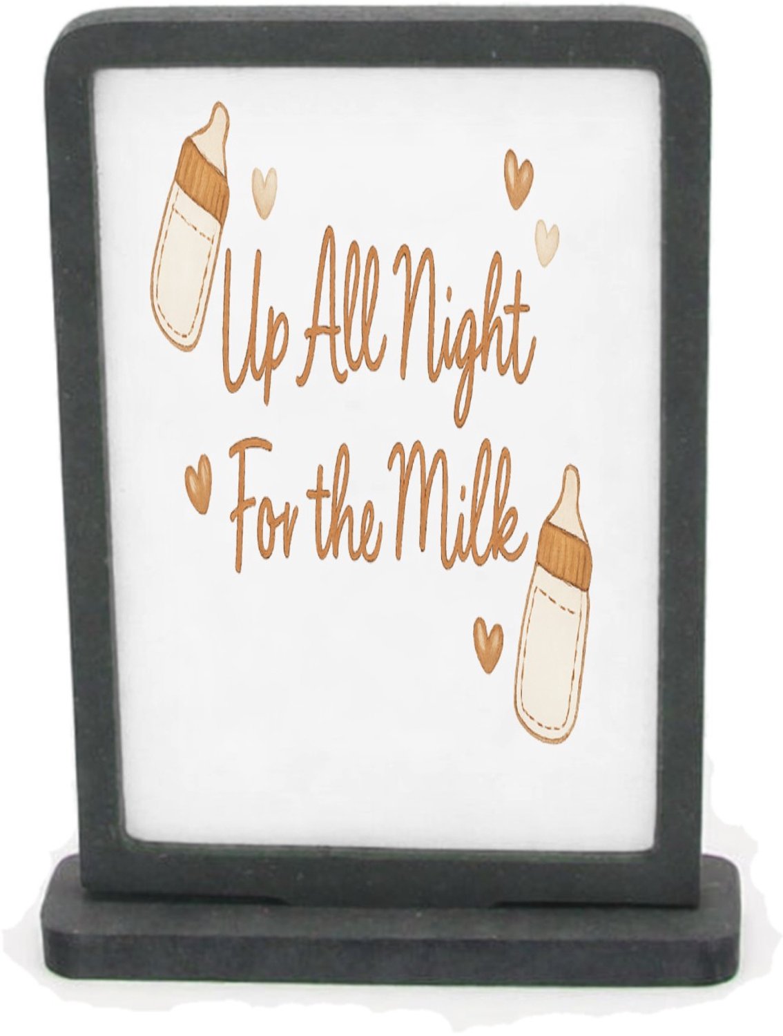 Mr Cadeautjes Houten fotolijst rechthoek met MDF inleg - design Een zachte, grappige slogan rond slaapgebrek in een vergelij | cadeau Wit