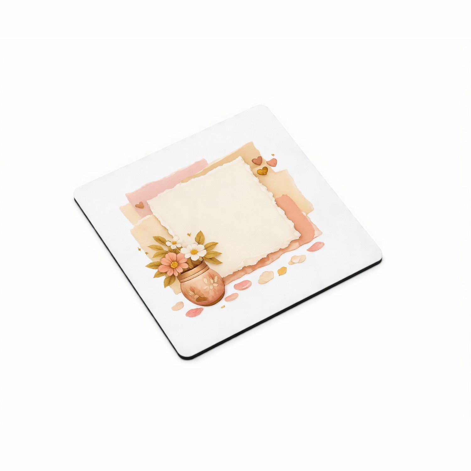 Mr Cadeautjes MDF magnetische fotolijst vierkant 9,5 - design Een zachte, luxe collage met een positieve affirmatie in het | cadeau Wit