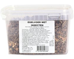 Lutopets Egelvoer met Insecten 1250 g - Aanvullend Diervoeder met Soldatenvlieglarven en Shrimps - Egelbrokjes voor Egels in de Tuin - 2,5 Liter Bak