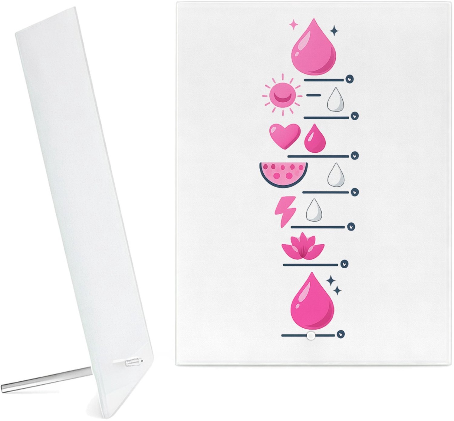 Mr Cadeautjes Glazen fotopaneel Motiverende dagindeling voor focus en energie - 15 x 20 cm, staand - glas, decoratie, wanddecoratie | cadeau Wit